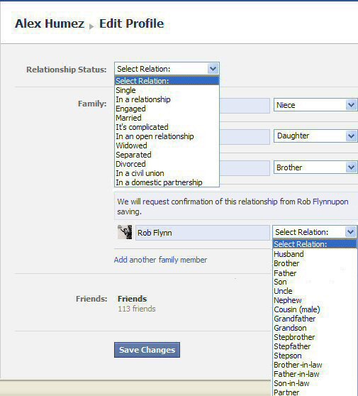 Alex's FB profile